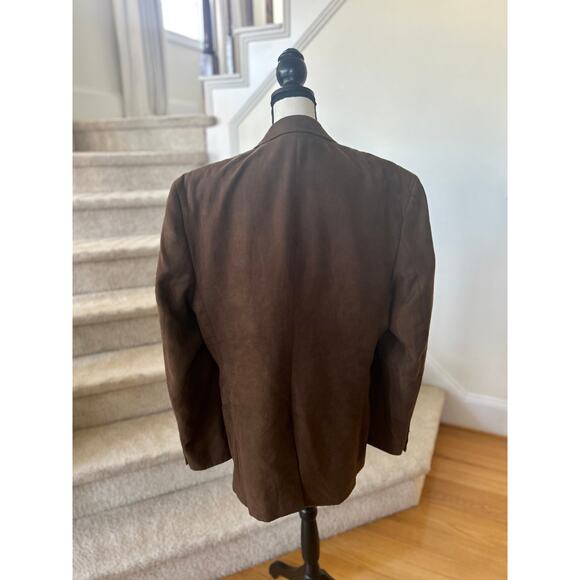 Ralph Lauren Brown Faux Suede Two Button Blazer 48XL - Picture 3 of 9